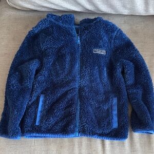 Vineyard Vines blue fuzzy, hooded, zippered fleece Size 6